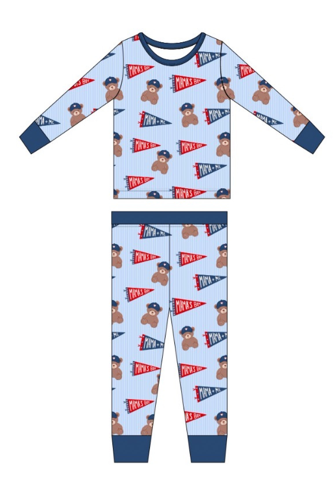 Team Mama's Boy Valentine Kids Pajamas