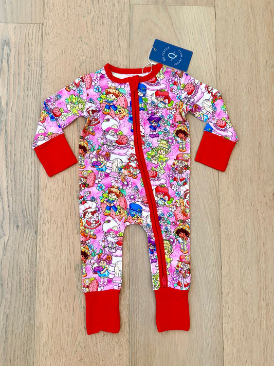 Bamboo (Connor) Zippy Romper- STRAWBERRY FRIENDS