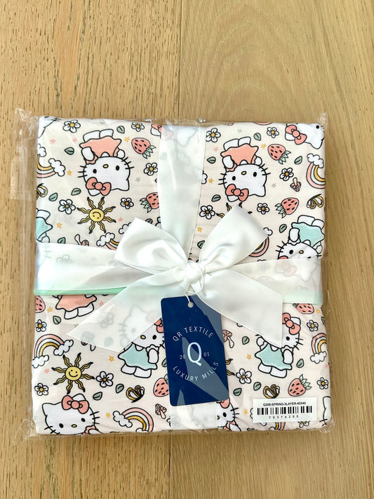 2 Layer 40X40 Bamboo Blanket- HELLO SPRING KITTY