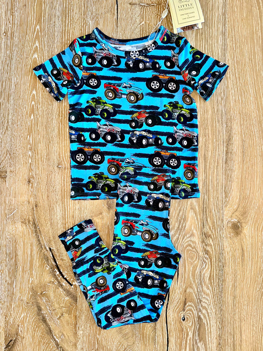 Bamboo Short Sleeve Pant Lounge Set (Kennedy)-MONSTER TRUCKS