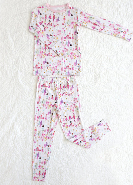 Bamboo (Willow) Long Sleeve Lounge Set- MERRY & BRIGHT SUGAR PLUM FAIRY