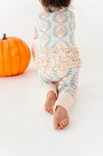 Bamboo Ruffle Convertible Romper- AMBER