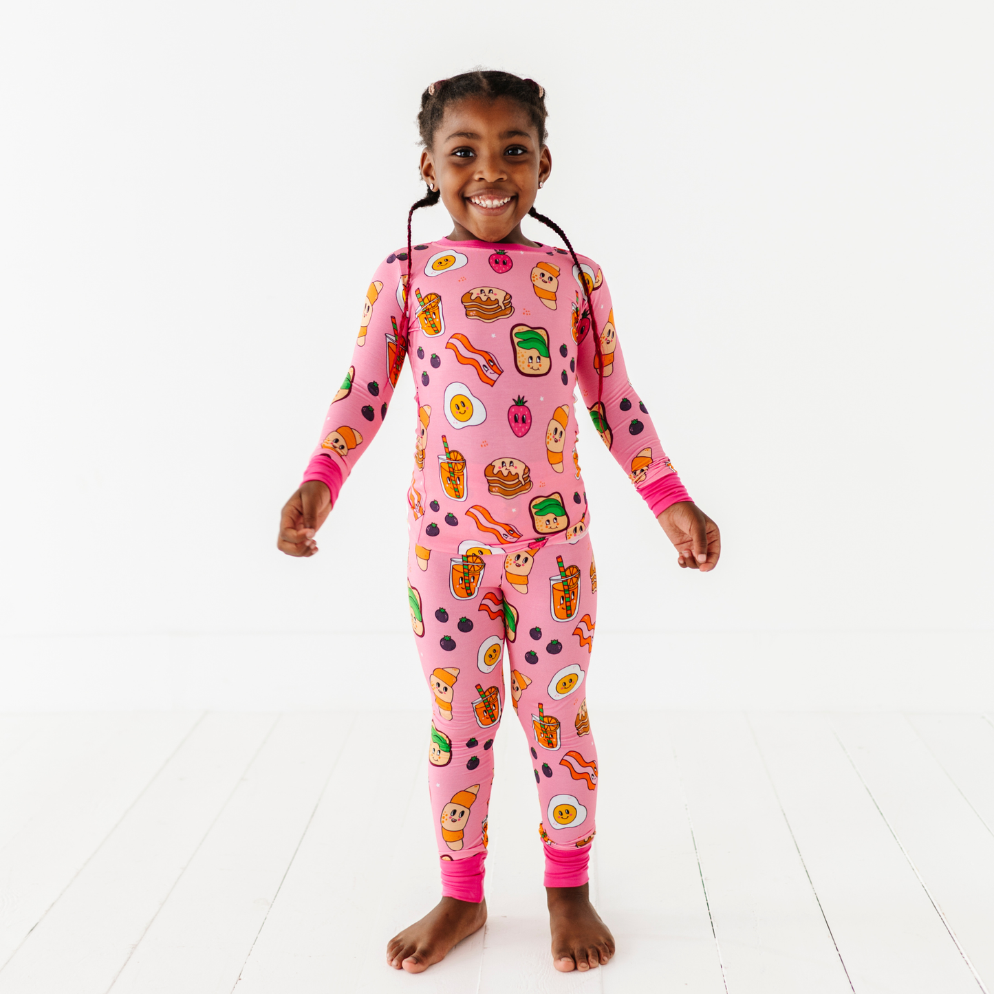 Pink Breakfast Kids Pajamas: 5/6T