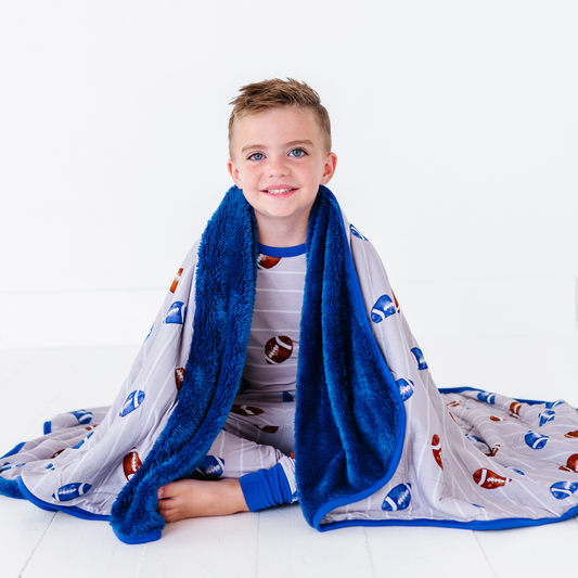 Gridiron Grind Football Plush Blanket: One Size