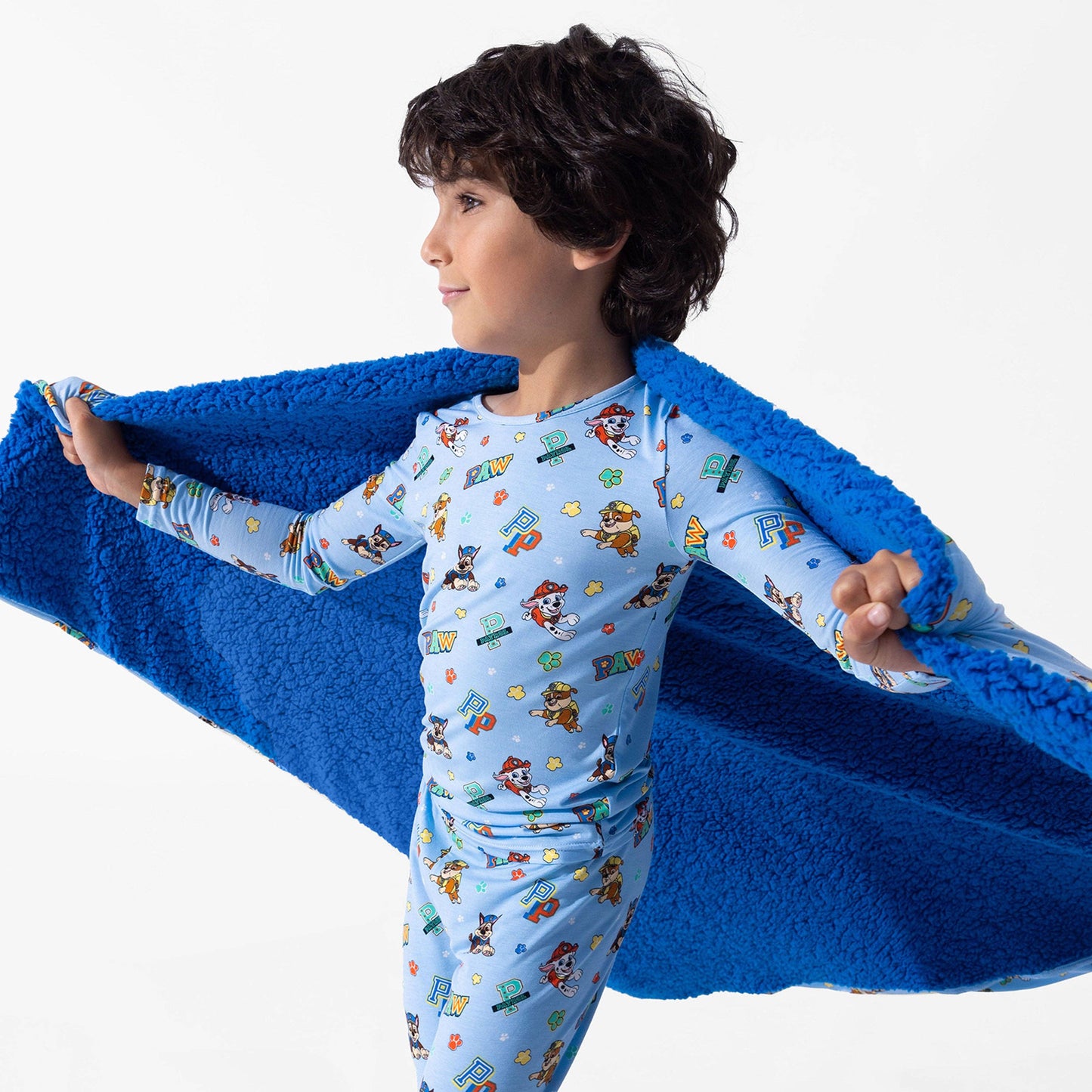PAW Patrol: Varsity Blue Bamboo Sherpa Blanket: 45 x 60 in