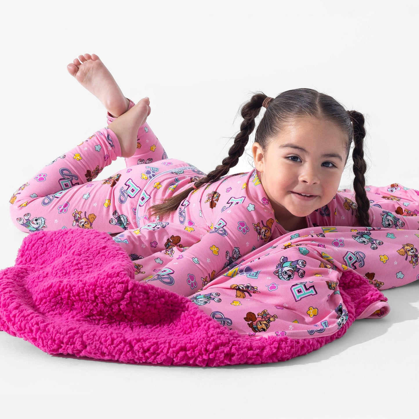 PAW Patrol: Varsity Pink Bamboo Sherpa Blanket: 45 x 60 in