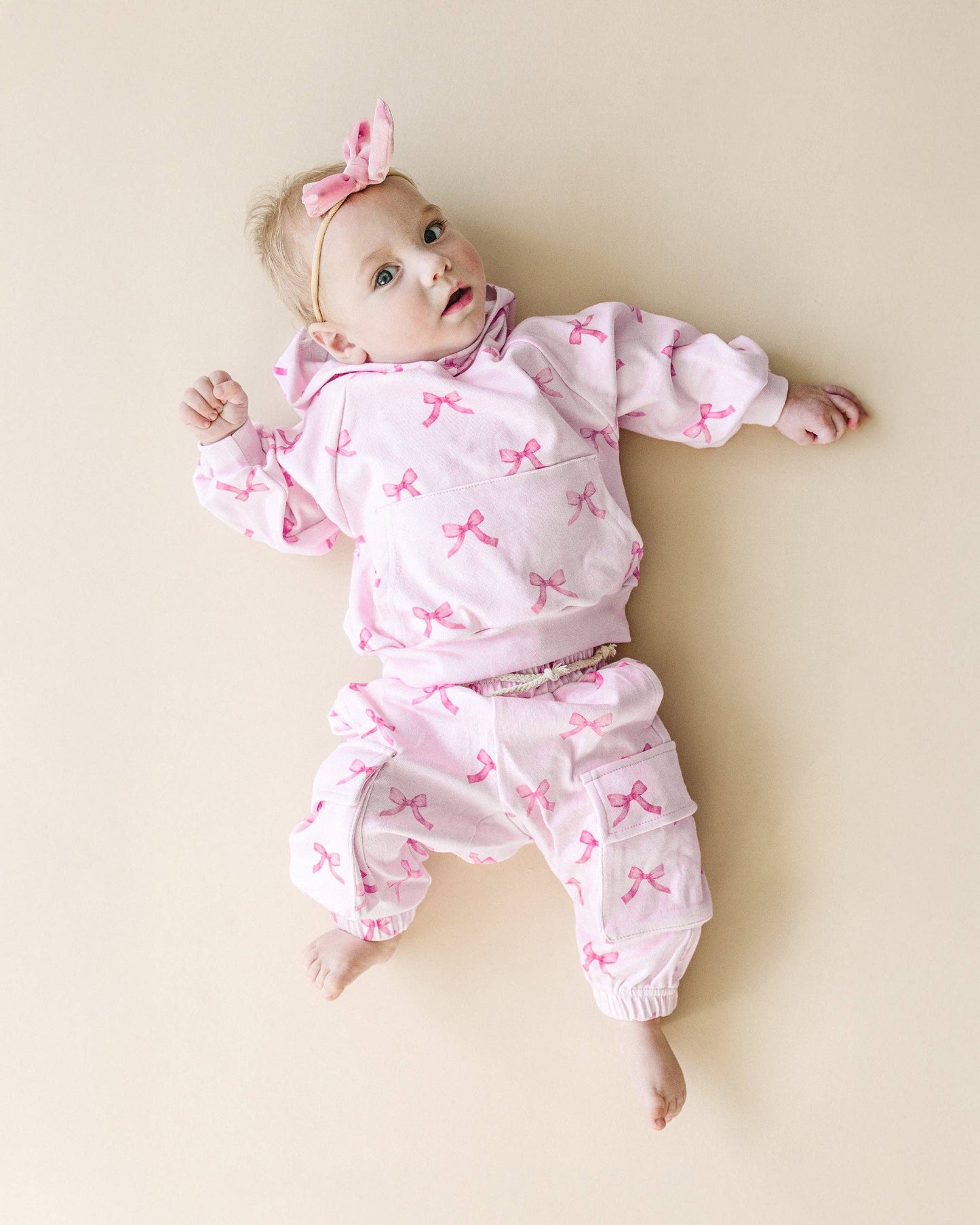 Cargo Baby & Kids Jogger Set | Pink Bows: 2T