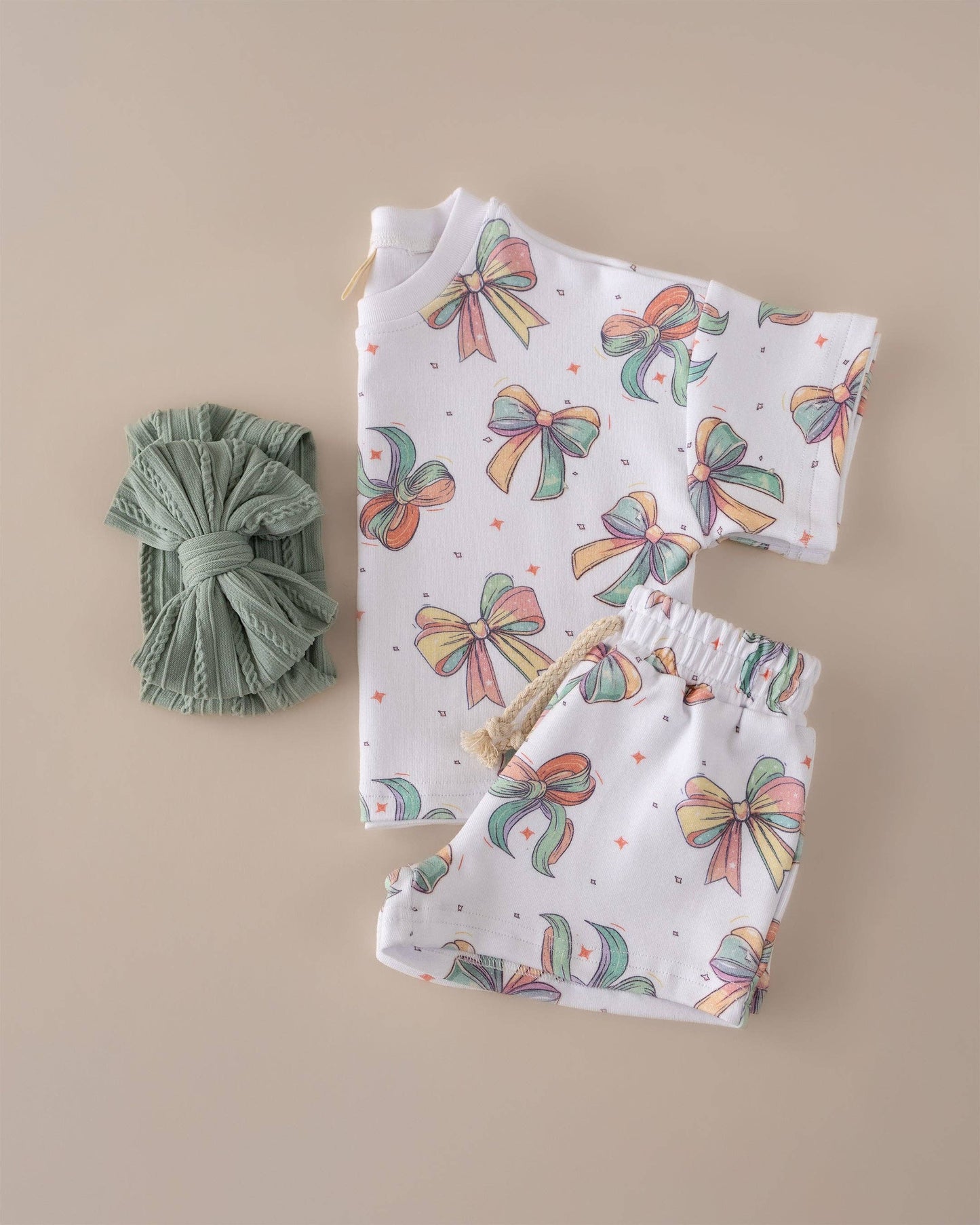 Baby & Kids Shorts Set | Happy Bows: 5T