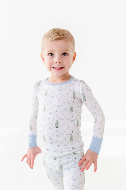 Dressed To the Tee Kids Pajamas Long Sleeves and Pants - Blue