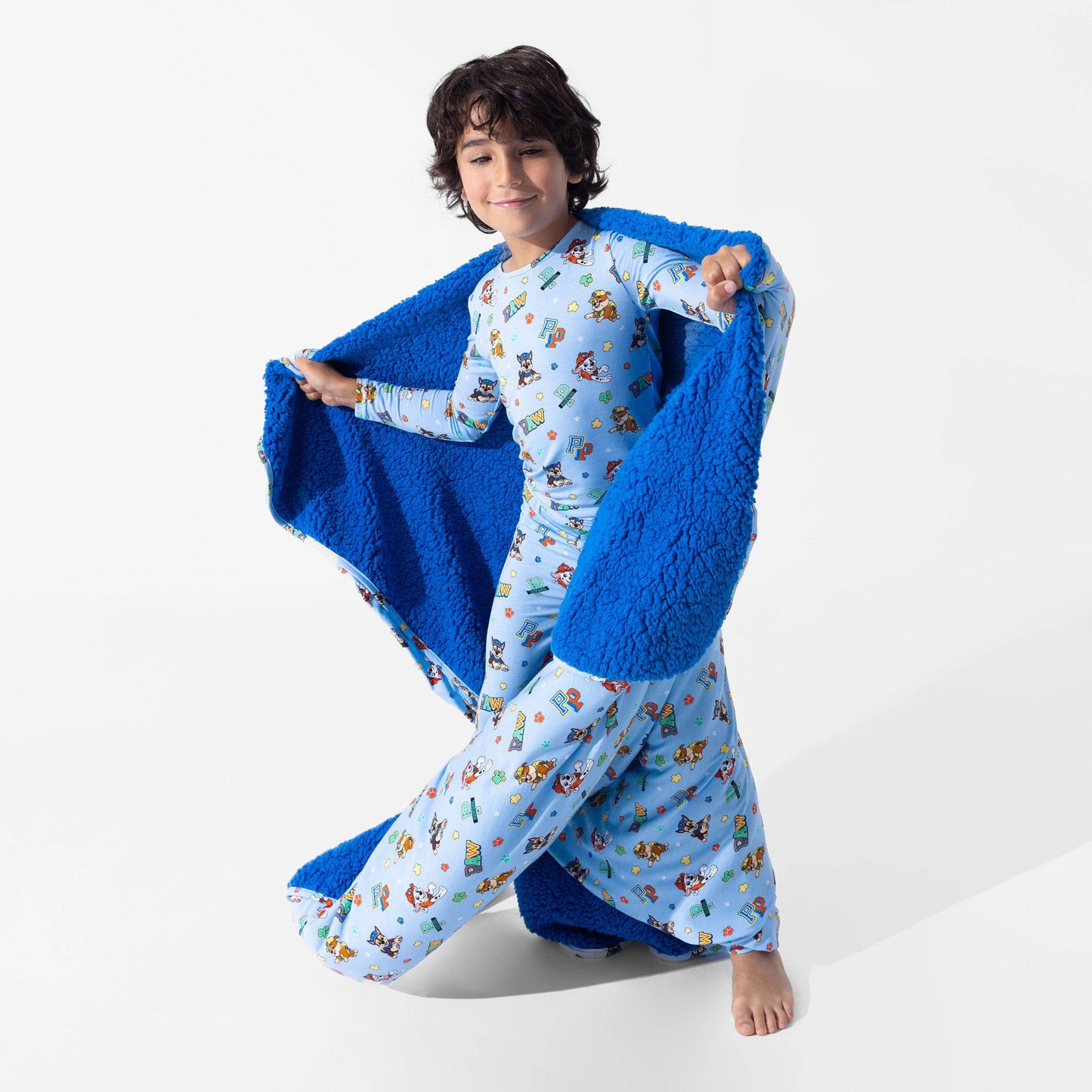 PAW Patrol: Varsity Blue Bamboo Sherpa Blanket: 45 x 60 in