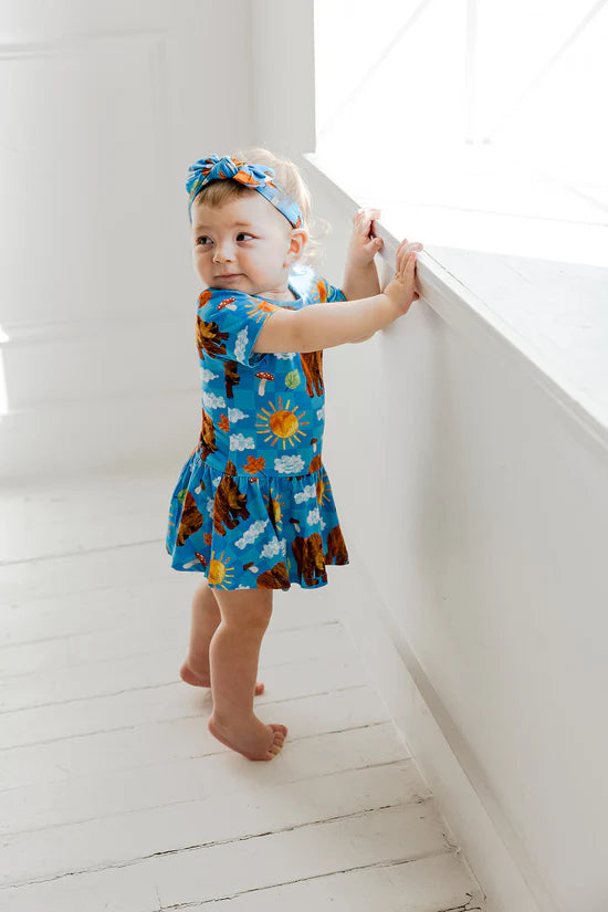 Short Sleeve Twirl Bodysuit- ERIC CARLE BEAR-Y BLUE SKIES