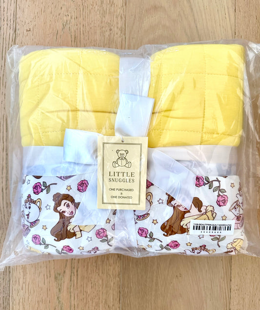 3 Layer Bamboo Blanket- LARGE QUILTED 60X80 -BEAUTY PRINCESS