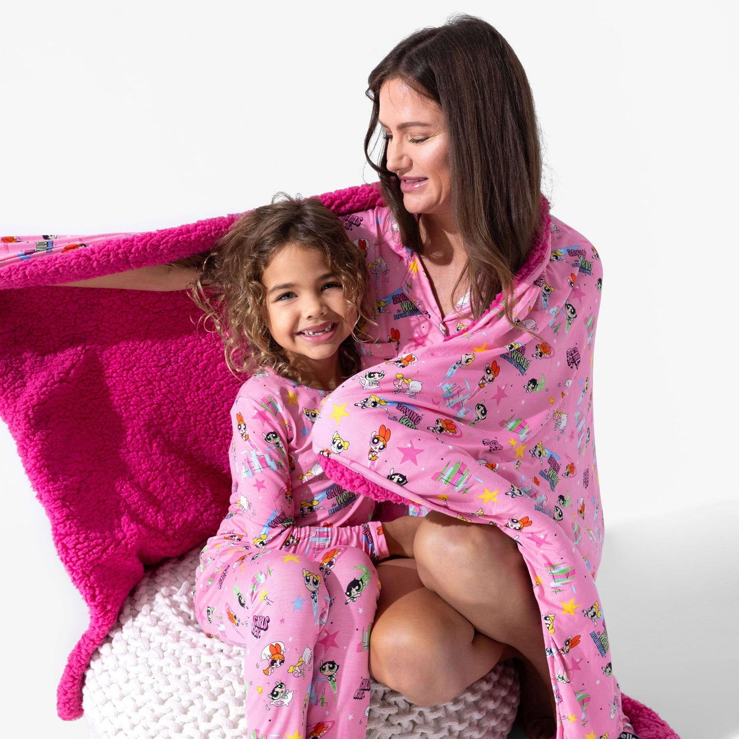 Powerpuff Girls Saving Bedtime Bamboo Sherpa Blanket: 45 x 60 in