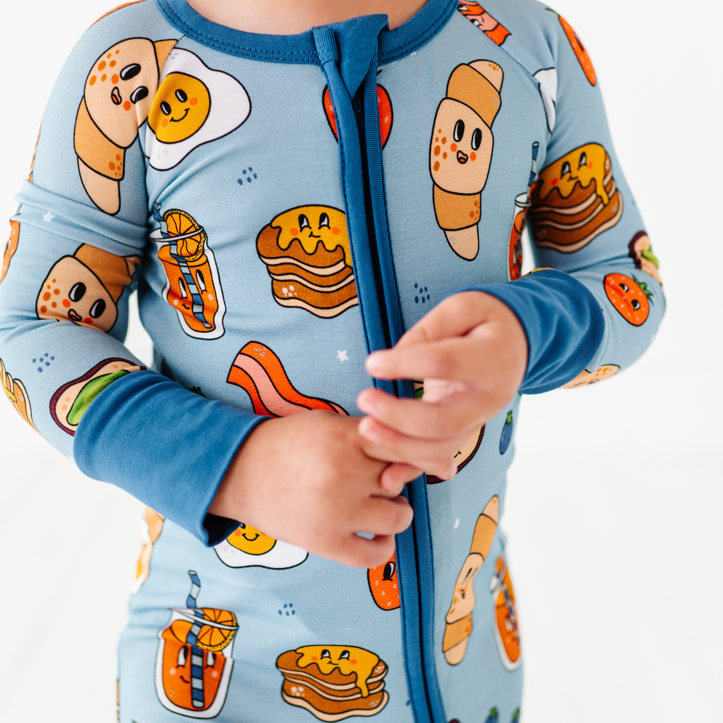 Blue Breakfast Convertible Footie: 12-18 Months