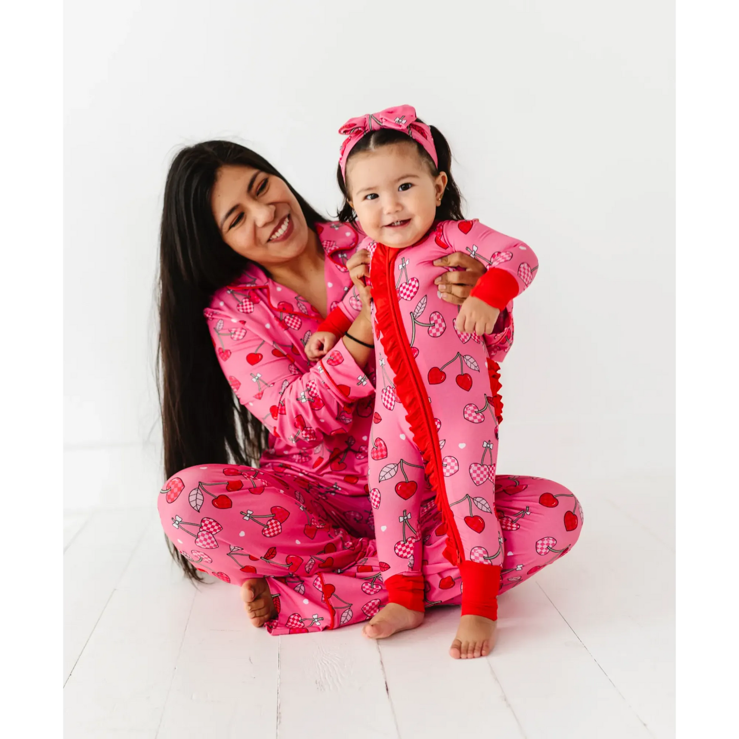 Cherry Convertible Footies with Ruffle