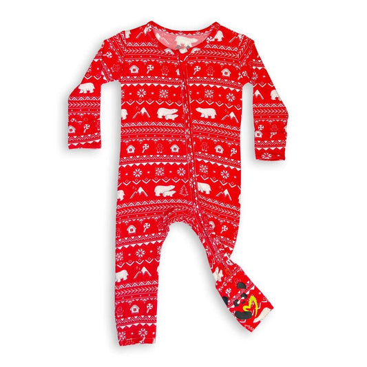 Christmas Pajamas: Polar Isle Red Bamboo Baby Sleepwear: 18-24 Months