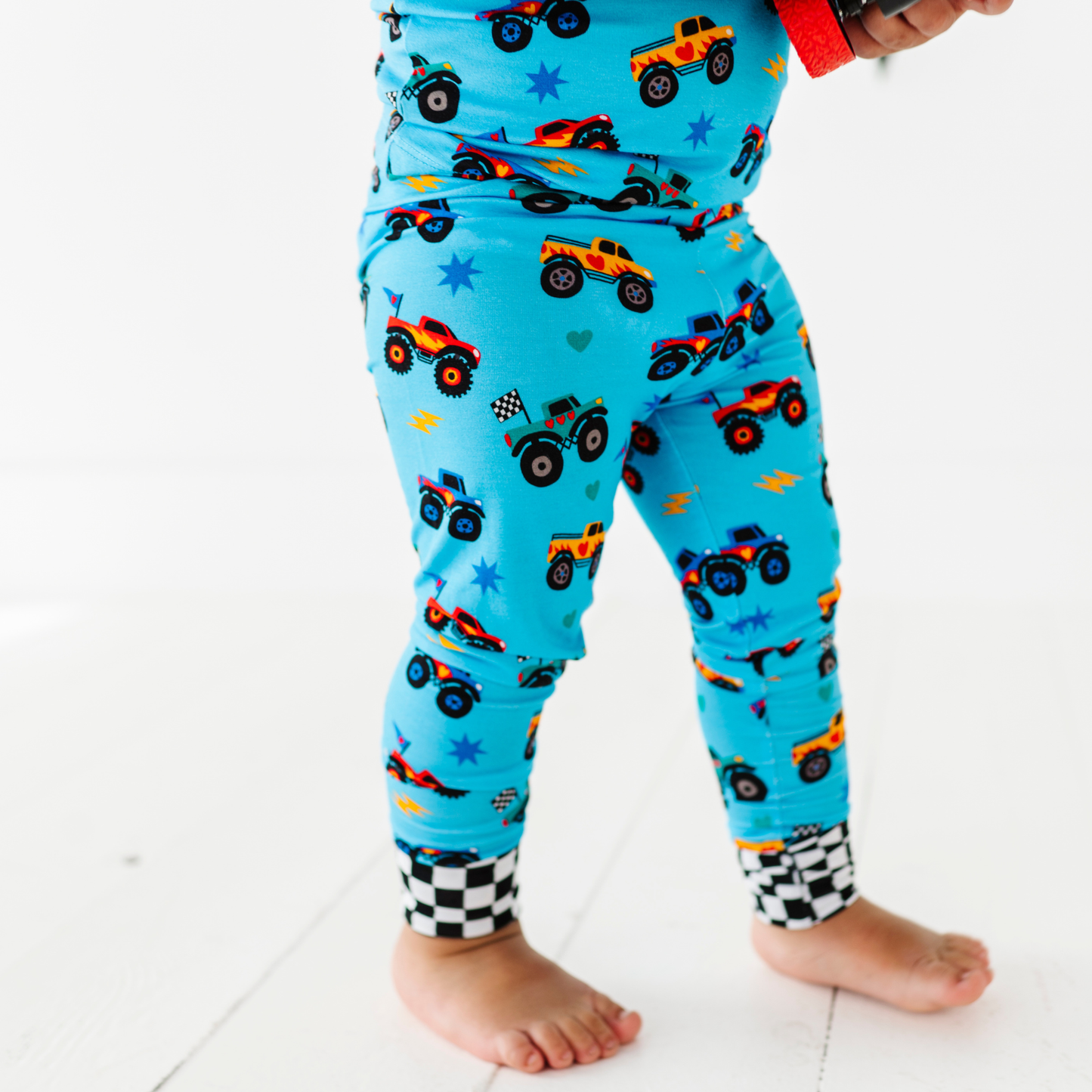 Blue Monster Trucks Kids Pajamas: 9/10Y