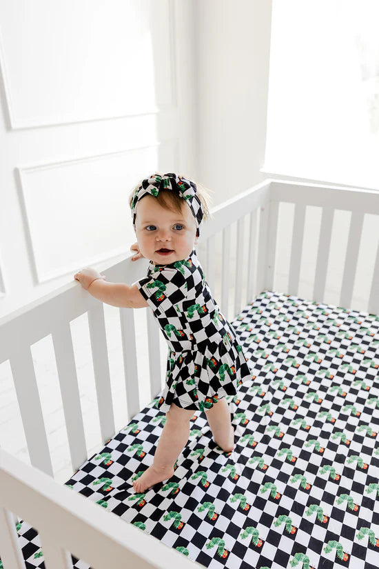 Dream Crib Sheet- ERIC CARLE CATERPILLAR CHECK