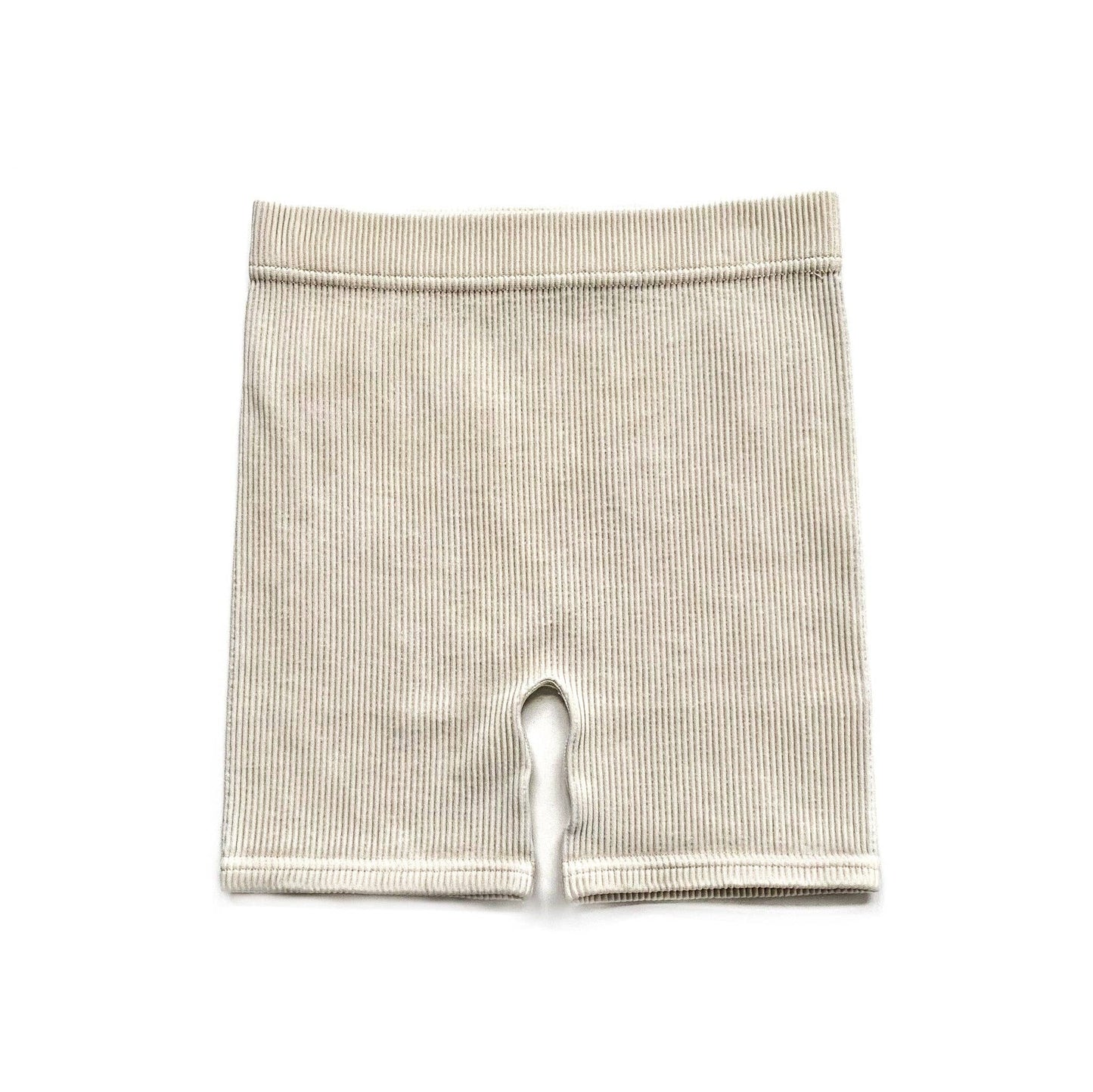 ACID WASH BIKER SHORTS - CREAM: 6/12M