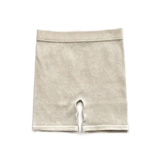ACID WASH BIKER SHORTS - CREAM: 6/12M