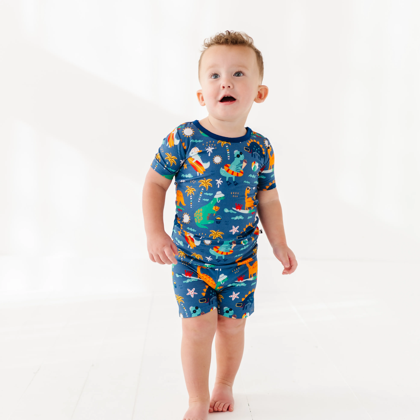 Blue Dino Toddler/Big Kid Shorts Pajamas: 3T