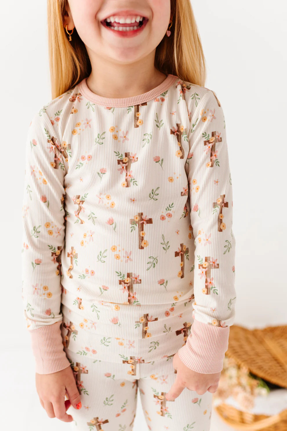 2pc Ribbed Long Pajama Set- FAITH