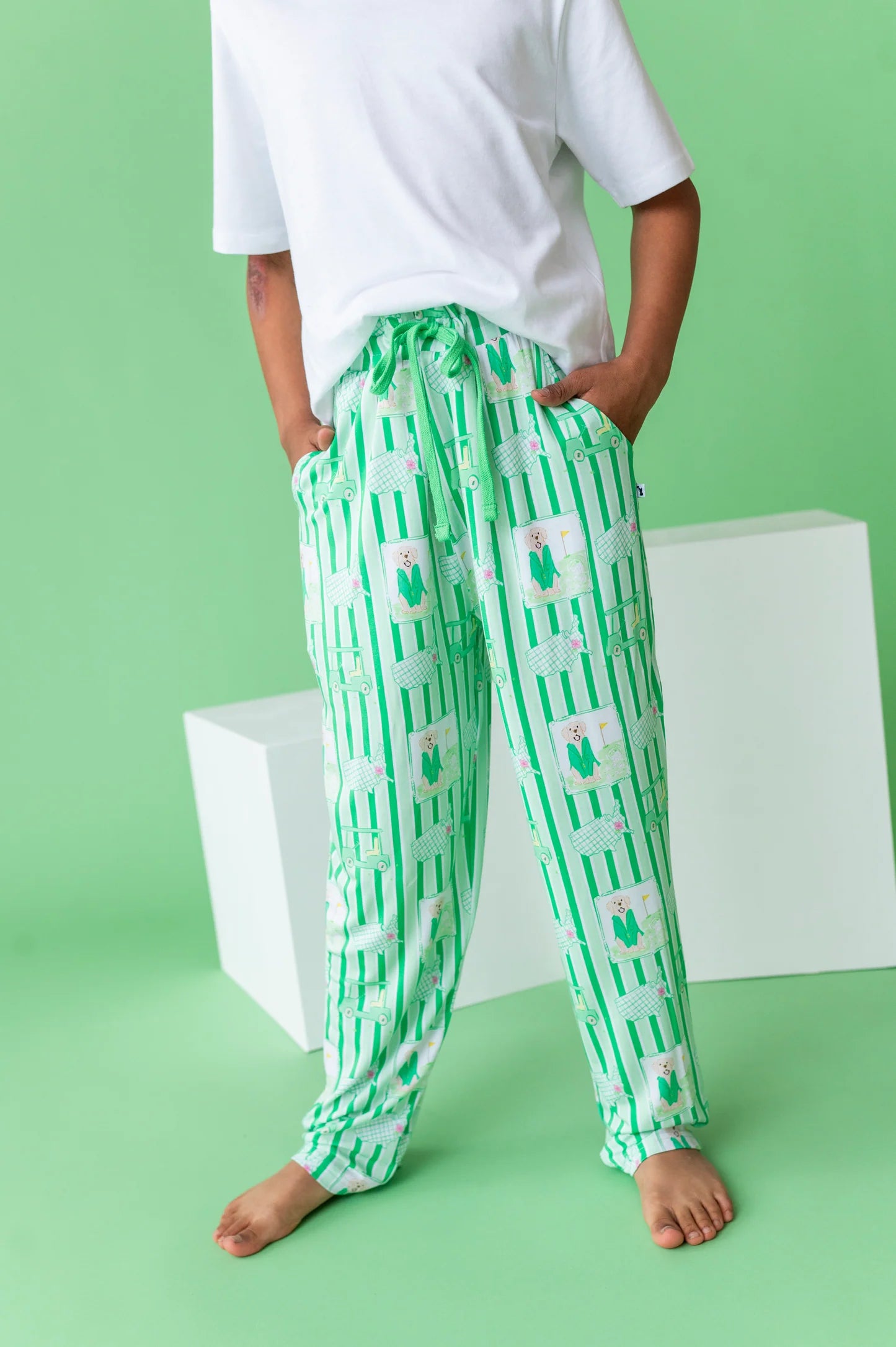 Big Kids Pajama Pants- IT'S A MASTERS-PIECE GREEN