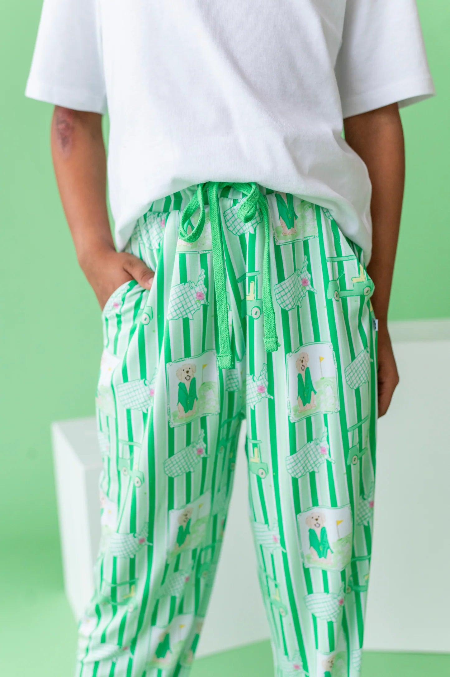 Big Kids Pajama Pants- IT'S A MASTERS-PIECE GREEN