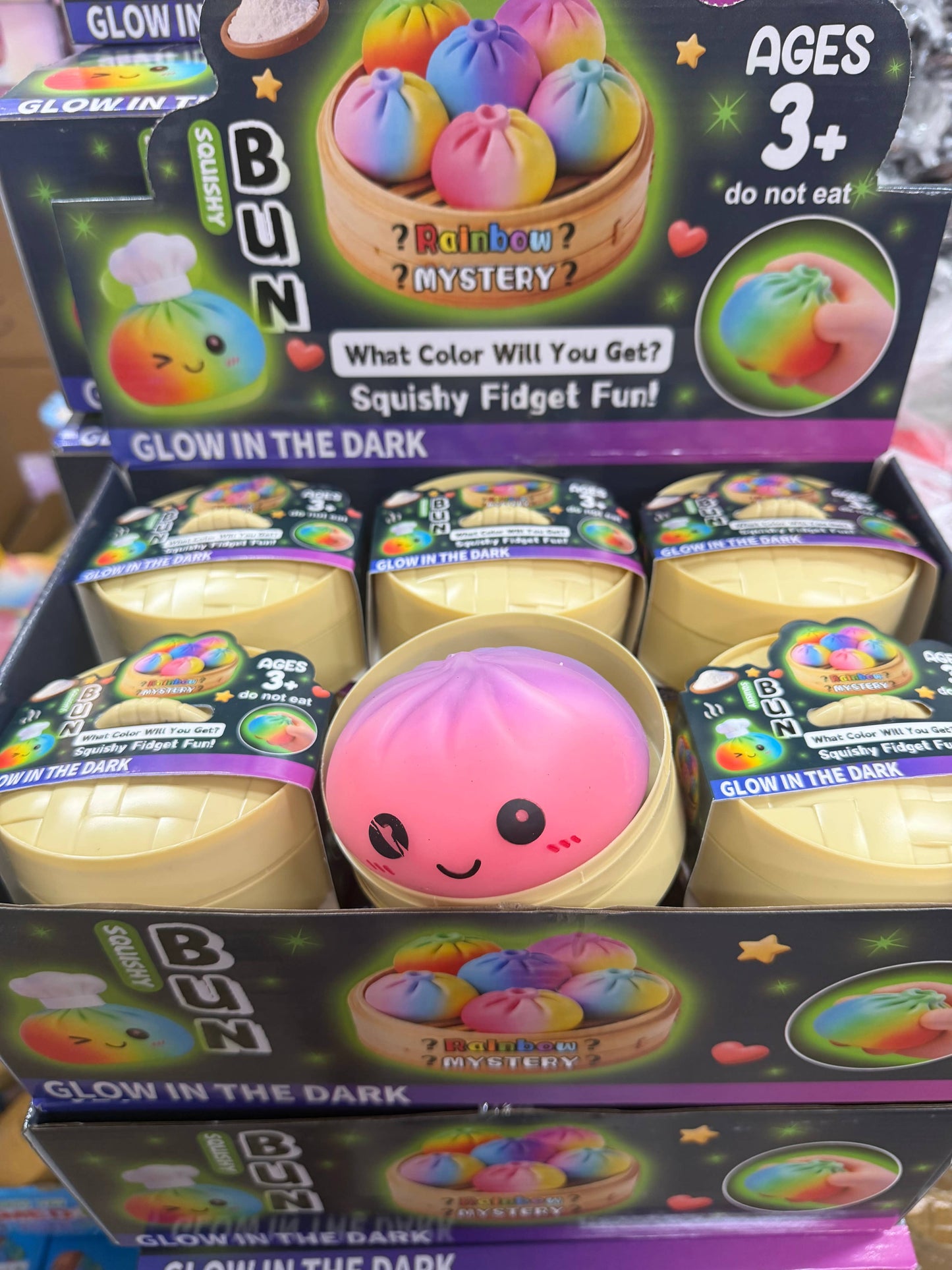 Squishy dumpling black edition rainbow GLOW sugar filled