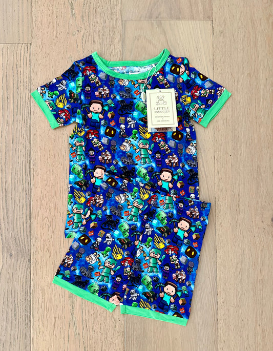 Bamboo Short Sleeve Shorts Lounge Set (Bentley)- MINE LEGENDS