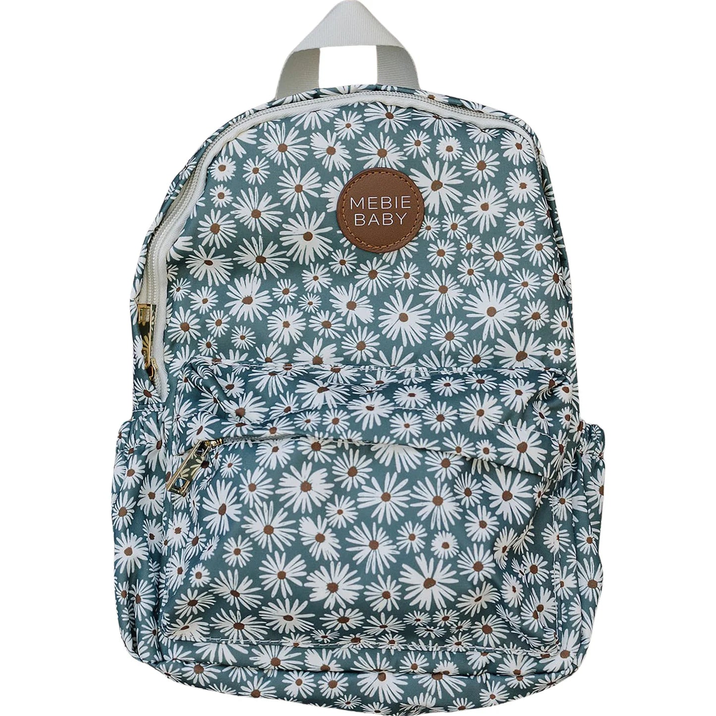 Mebie Baby Mini Backpack- Green Gray Daisy