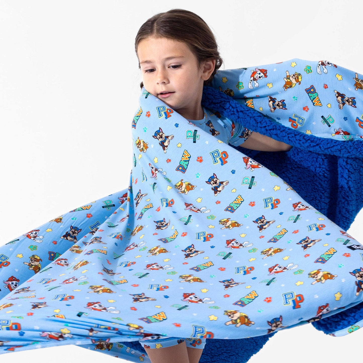 PAW Patrol: Varsity Blue Bamboo Sherpa Blanket: 45 x 60 in