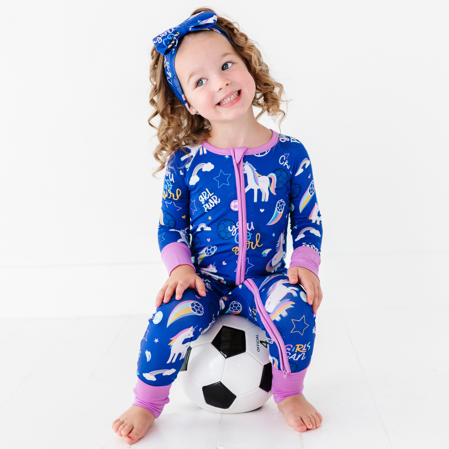 Unicorn Goals Convertible Footies: 3-6 Months