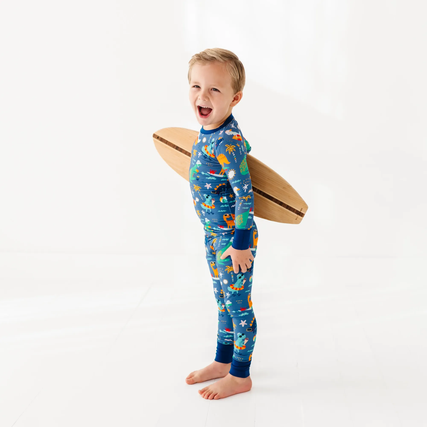 Blue Dino Kid Pajamas: 4T