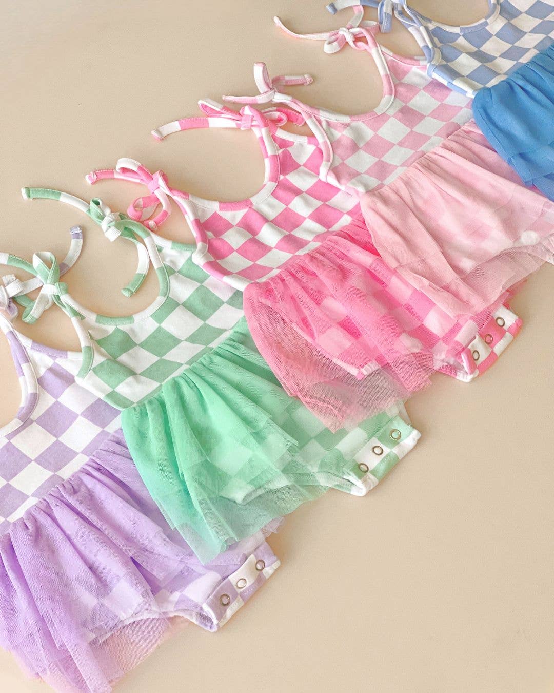 Tutu Romper | Checkered Lavender: 18-24M