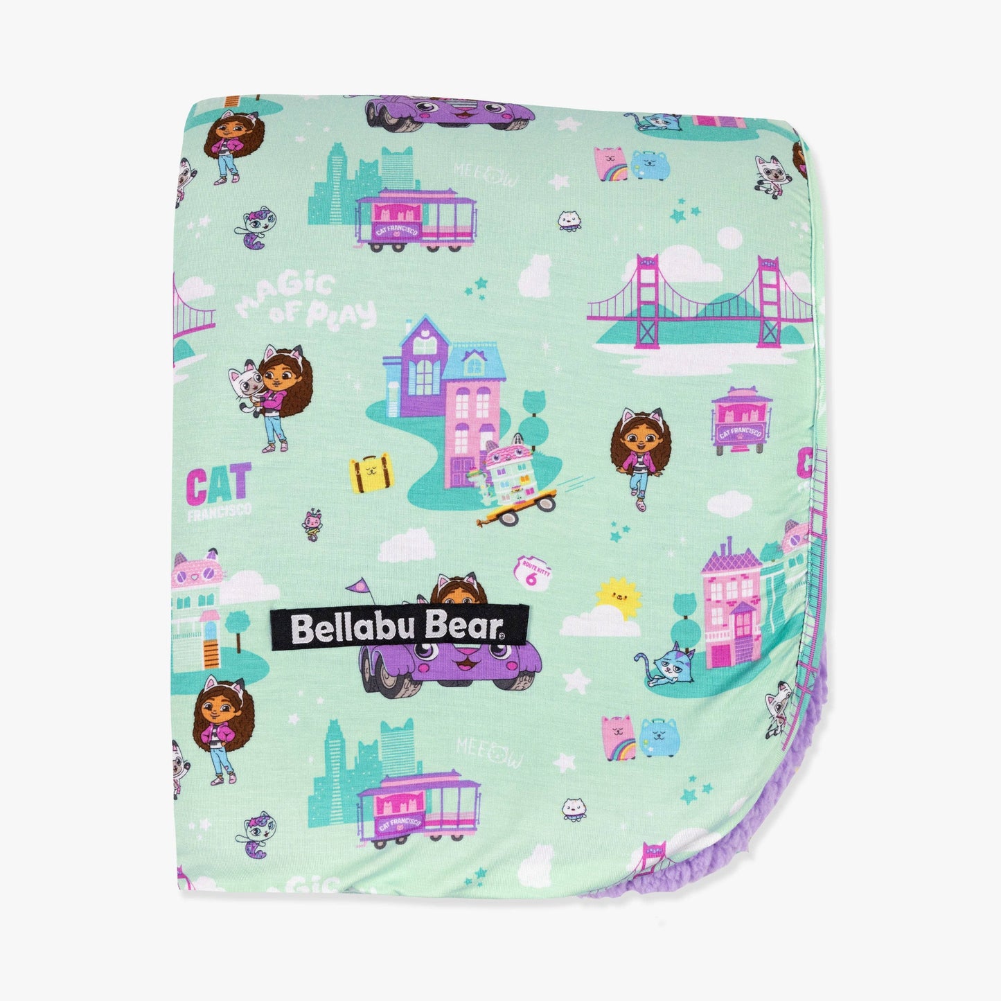 Gabby's Dollhouse: Cat Francisco Bamboo Sherpa Blanket: 45 x 60 in