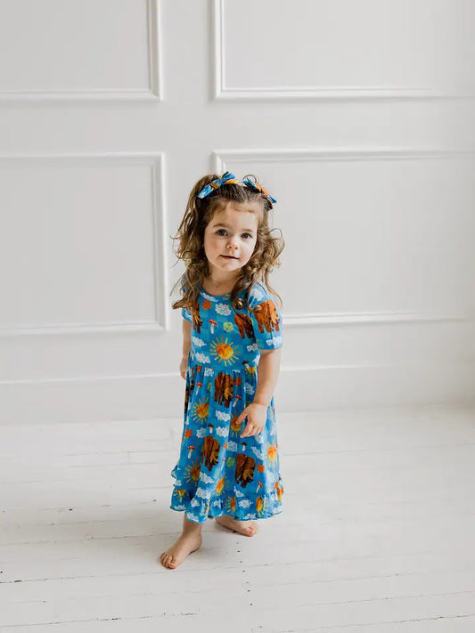 Dream Ruffle Dress- ERIC CARLE BEAR-Y BLUE SKIES
