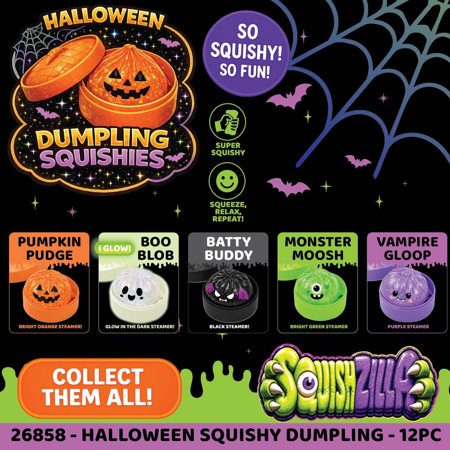 Fun Doh Halloween Mystery Dumpling Squishy - 12/Display: Wholesale Price