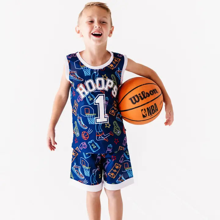 Toddler/Big Kid Jersey Set- NOTHIN' BUT NEON HOOPS