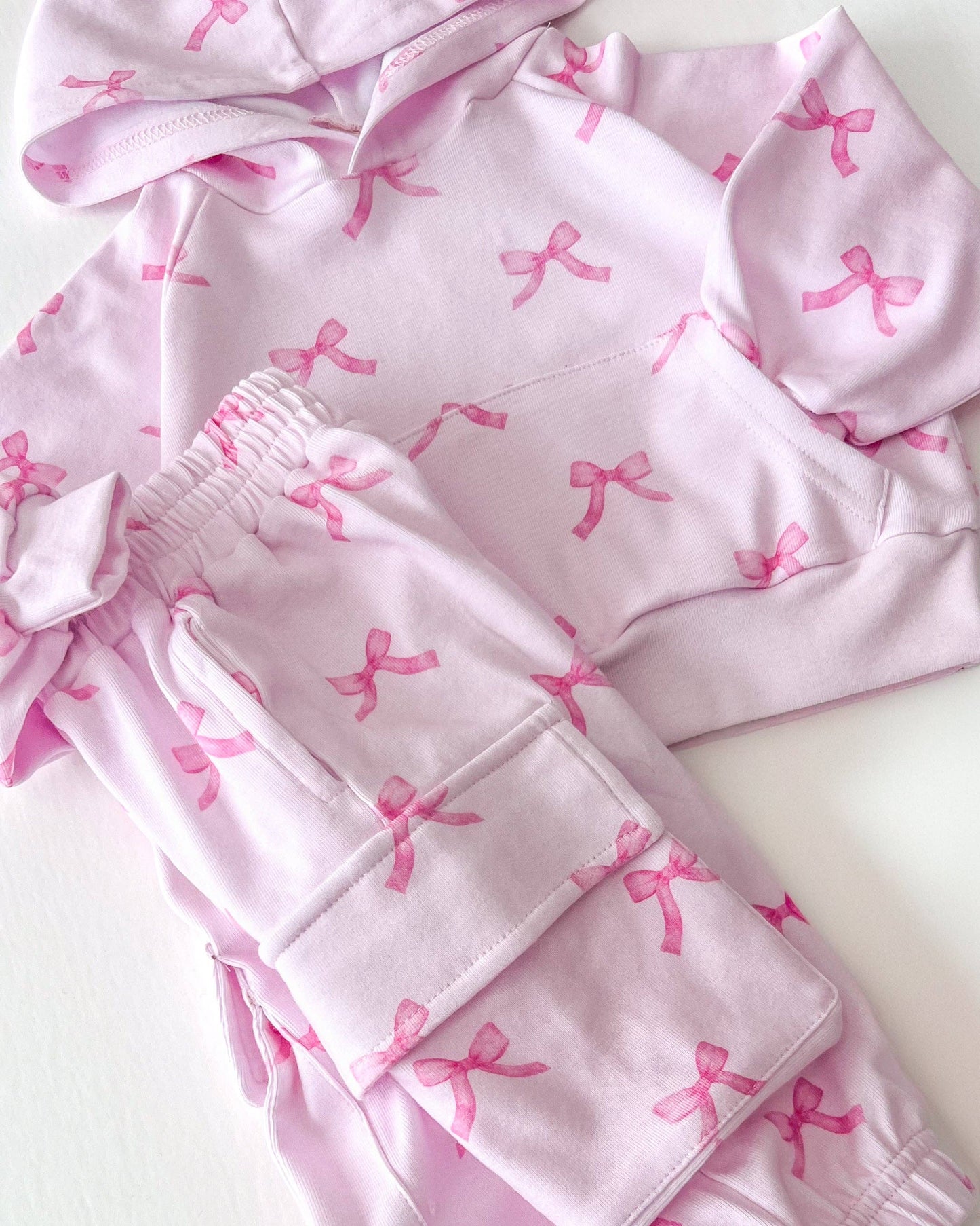 Cargo Baby & Kids Jogger Set | Pink Bows: 2T