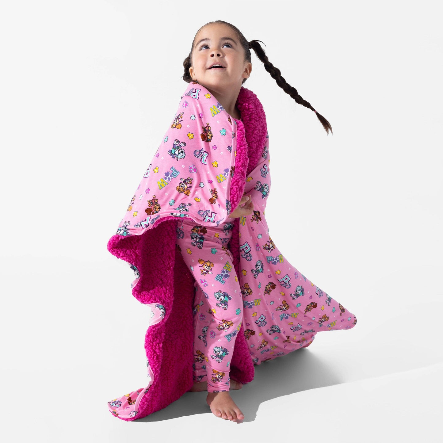 PAW Patrol: Varsity Pink Bamboo Sherpa Blanket: 45 x 60 in