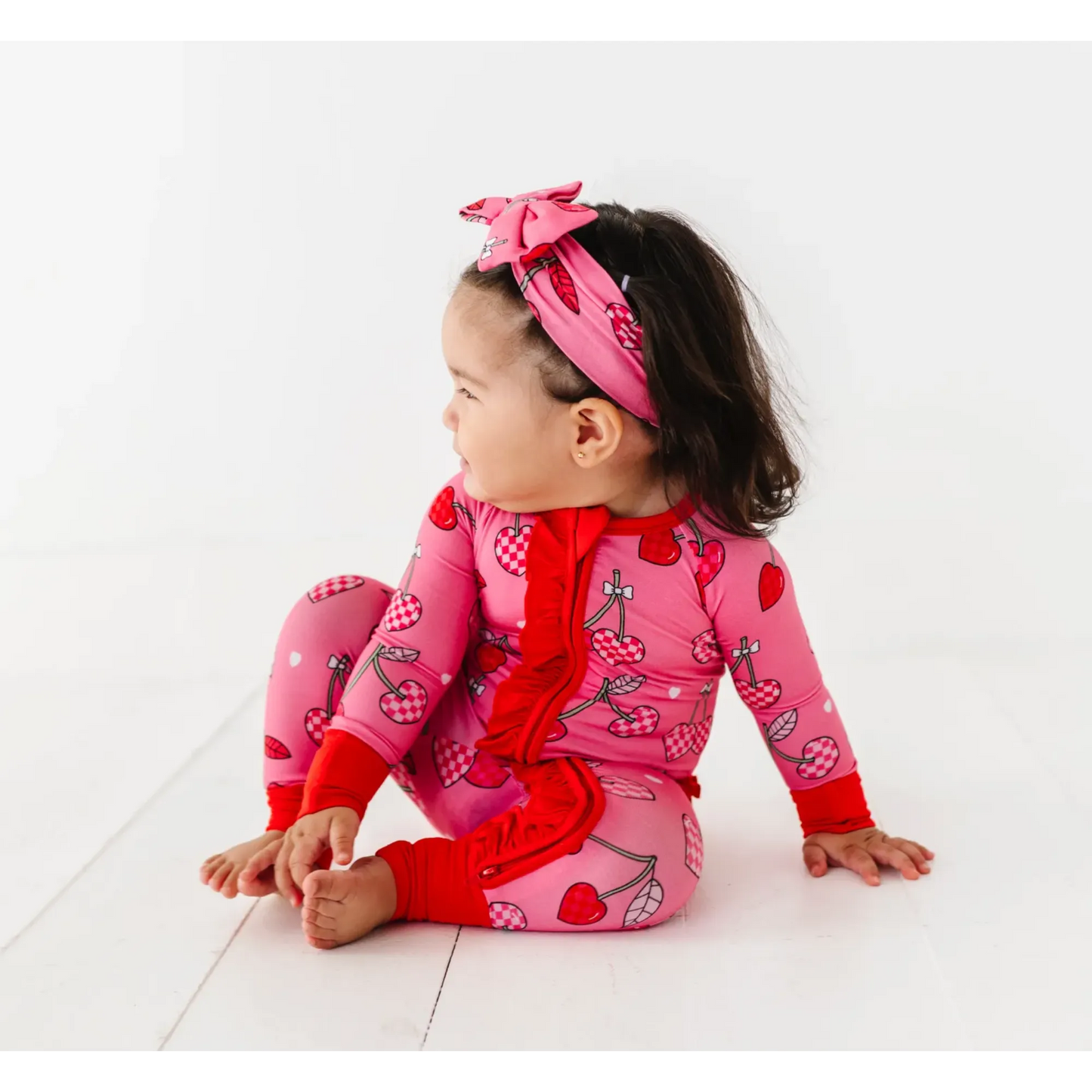 Cherry Convertible Footies with Ruffle