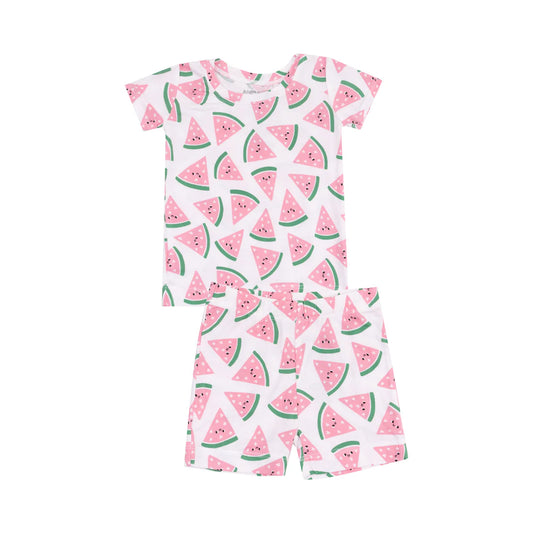 Short Sleeve and Shorts 2pc Pajama Set- WATERMELON HEARTS