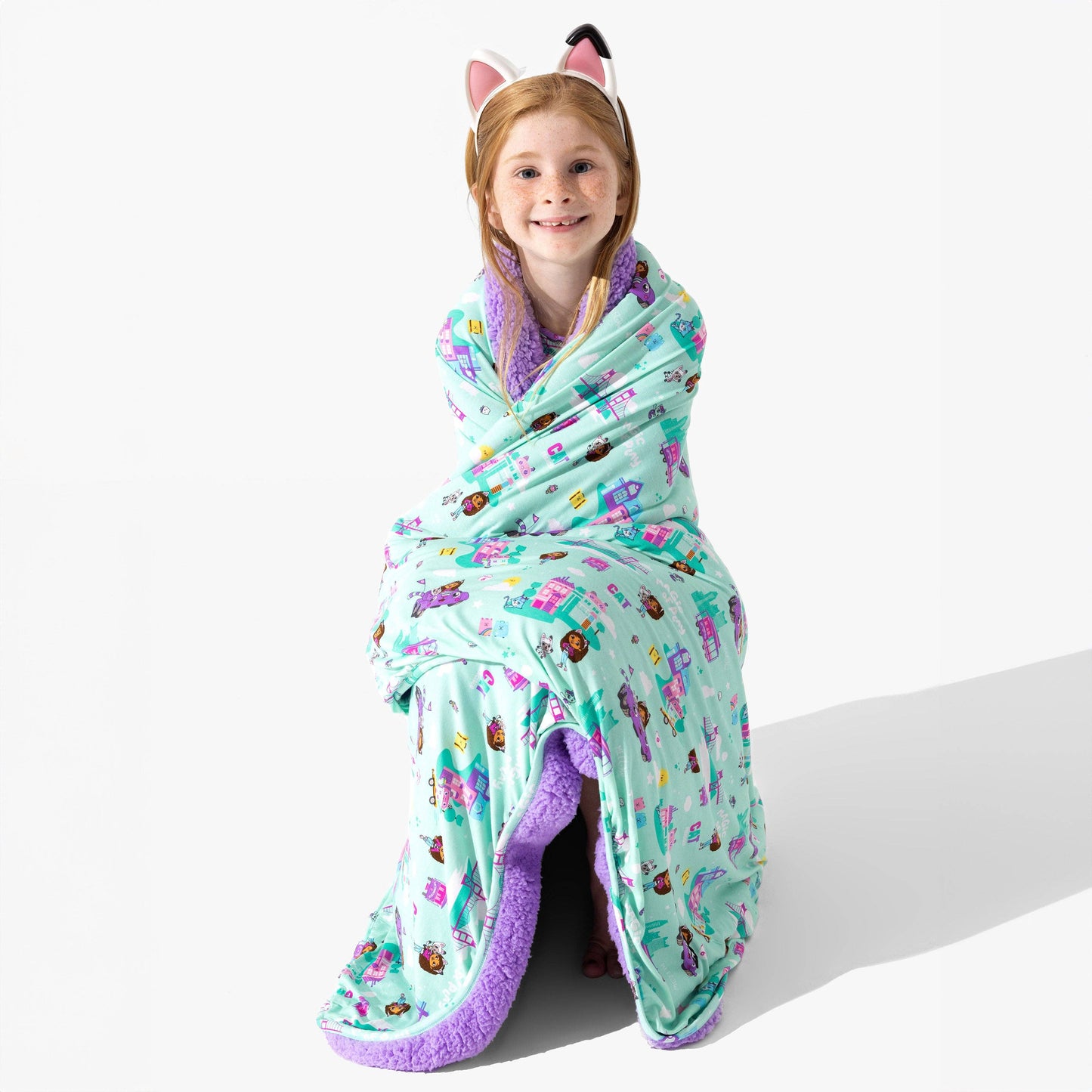 Gabby's Dollhouse: Cat Francisco Bamboo Sherpa Blanket: 45 x 60 in