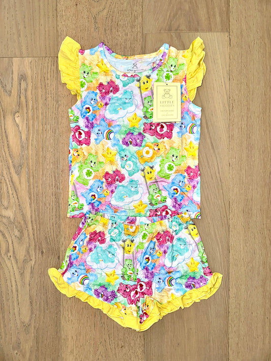 Bamboo Flutter Sleeve & Shorts Lounge Set (OLIVIA)- CARE BEAR LOVE A LOT