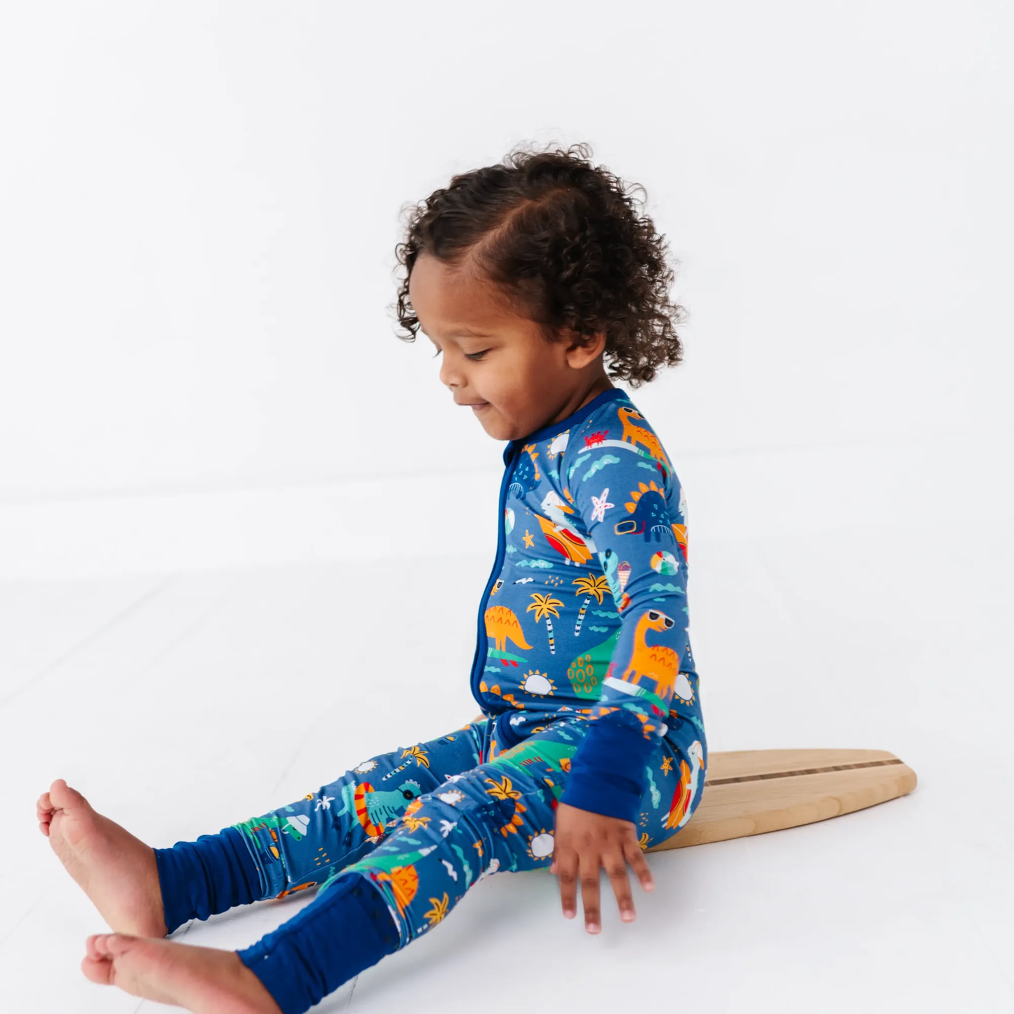 Blue Dino Convertible Footie: 12-18 Months