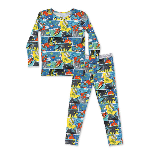 Justice League Heroes Bamboo Kids Pajamas: 7/8Y