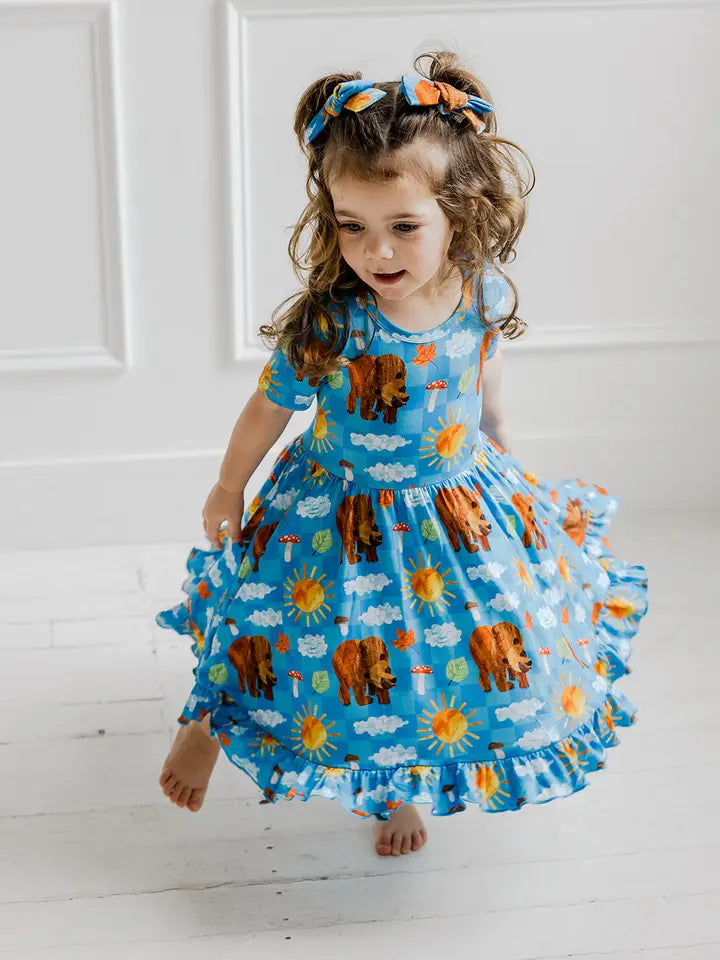 Dream Ruffle Dress- ERIC CARLE BEAR-Y BLUE SKIES