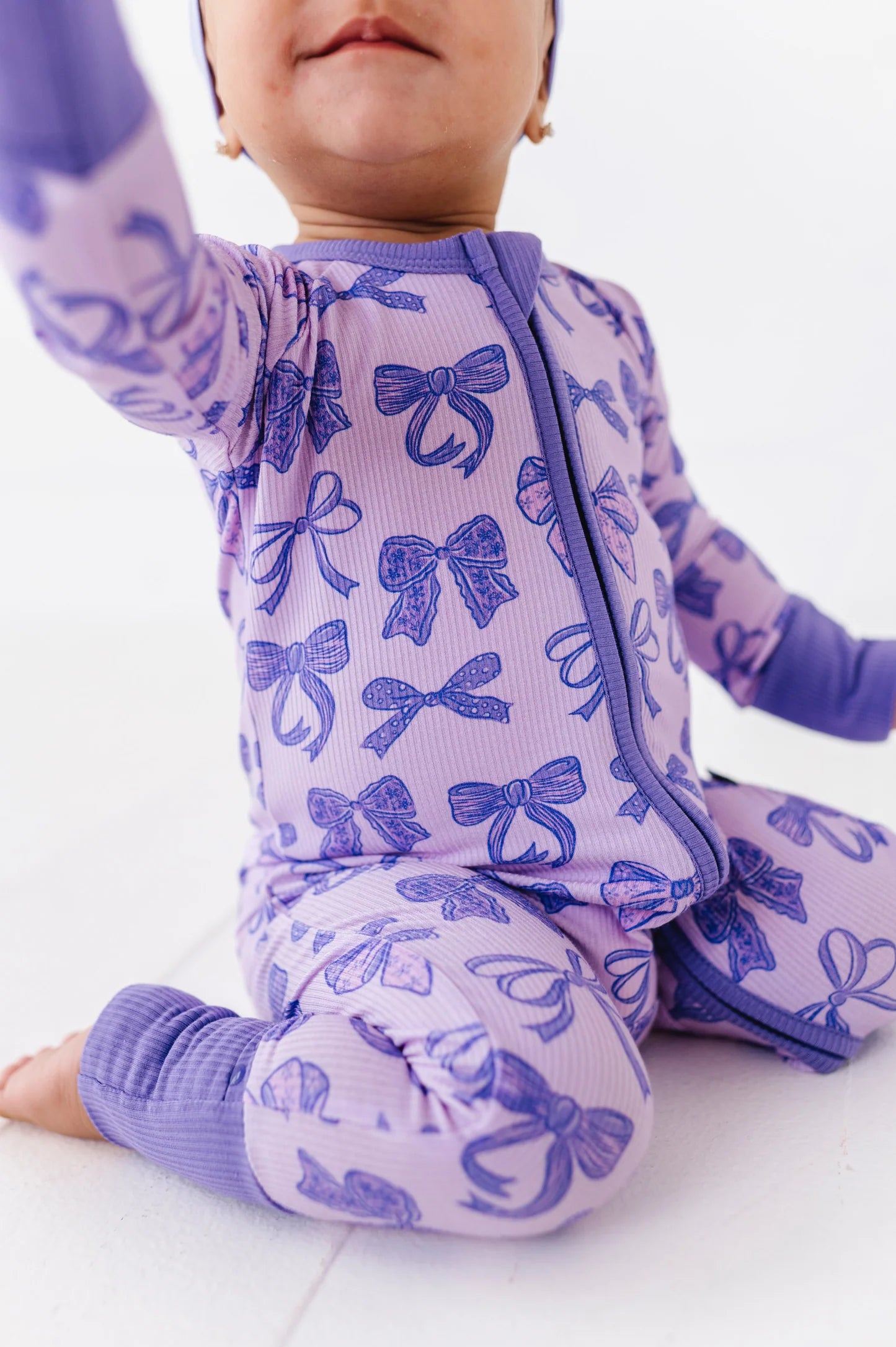 Preppy & Purple Bows Convertible Footies