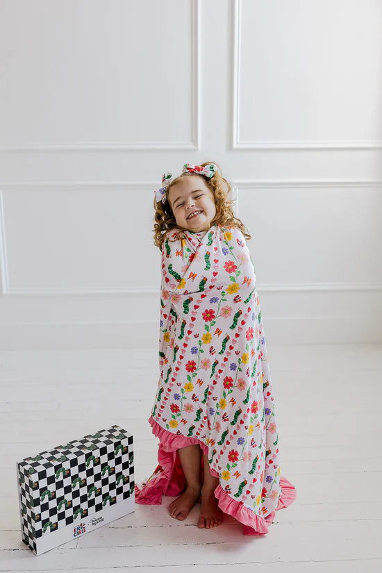 Dream Ruffle Blanket- ERIC CARLE LOVEBUG BLOOMS